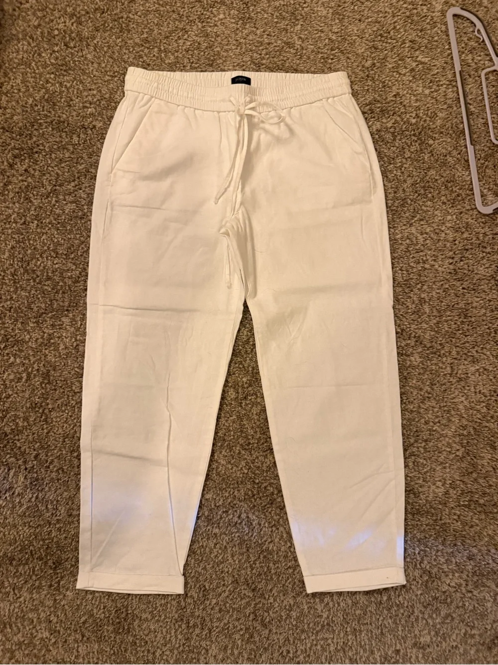 JCrew White Linen Pants